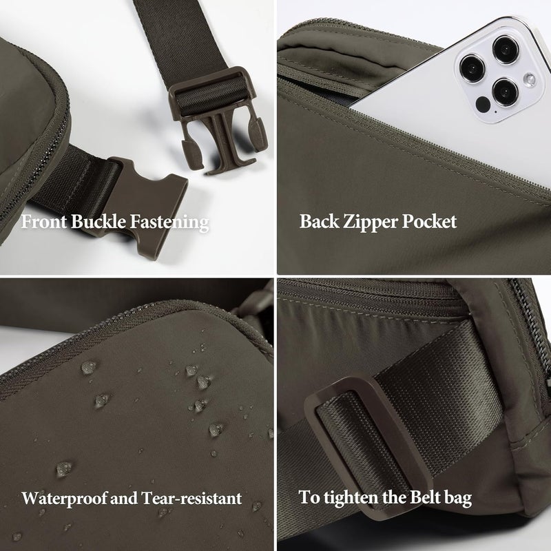 ODODOS Unisex Mini Belt Bag with Adjustable Strap Small Fanny Pack for Workout Running Traveling Hiking, Turkish Coffee - Image 5